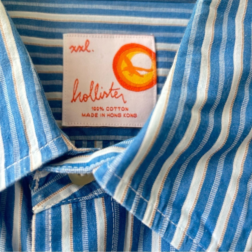 Blue Striped Men's Shirt - Picture 3 of 4